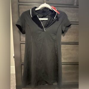 Active Wear Black Polo Golf Dress